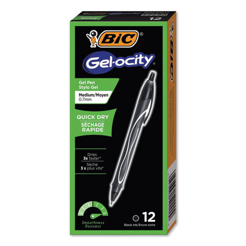 Gel-ocity Quick Dry Gel Pen, Retractable, Medium 0.7 Mm, Purple Ink, Purple Barrel, Dozen