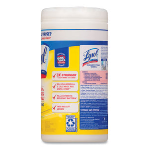 Disinfecting Wipes, 7 X 7.25, Lemon And Lime Blossom, 80 Wipes-canister
