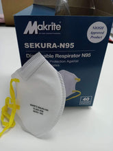 Load image into Gallery viewer, Makrite Sekura N95 Masks - Box of 40 - MEDICAL USE - NIOSH - head elastic -  $2.5/each - Brooklyn Equipment
