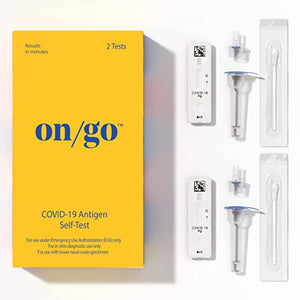 On/Go at-Home COVID-19 Rapid Antigen Self-Test, Test Results in 10 Minutes, FDA Authorized - 2 Tests