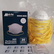 Load image into Gallery viewer, Makrite N95 9500 - SIZE SMALL - Box of 20 - MEDICAL USE - NIOSH - head elastic / Gerson-cup style -  $3/each - box of 20 - FREE SHIPPING - Makrite - Brooklyn Equipment

